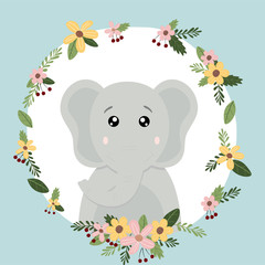 Cute elephant vector hand drawn for kid