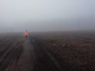 Obraz premium Walking in fog