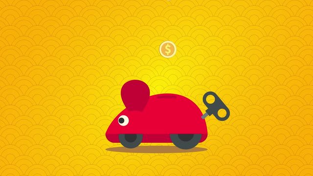 Chinese new year, piggy bank animation