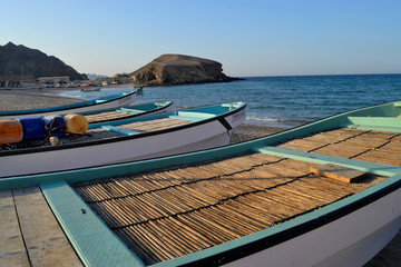 fishing boats on beach Arabian Sea
