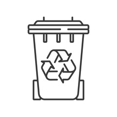 Waste recycling line black icon. Zero waste lifestyle. Environmental protection. Sign for web page, app. UI UX GUI design element. Editable stroke.