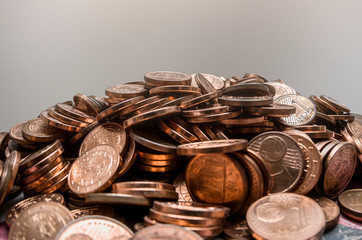 Background with euro cent coins