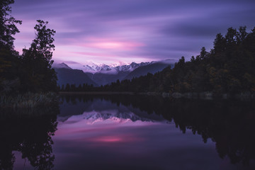 Reflection of Lake Matheson, New Zealnad