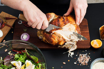 cook preparing salad