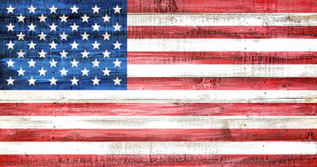 US flag wooden