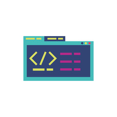 Isolated website code vector design
