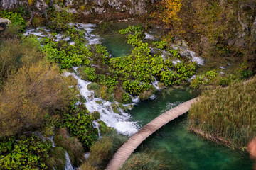 River bridge in plitvice national park in croatia 
