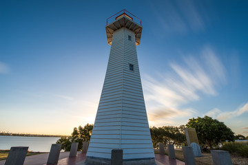 Coastal lighthouse overlooking the seaway