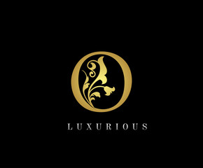 Golden O Luxury Logo Icon, Classic O Letter Logo Design.
