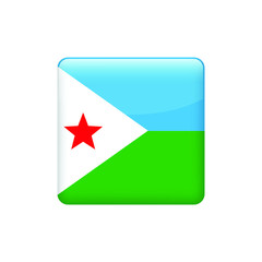 square  Djibouti flag. Simple vector. National flag of Djibouti 