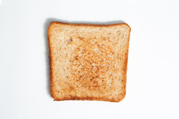 toasted bread slice of toast on a white background