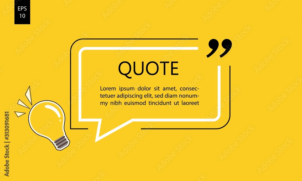 Aufkleber vector illustration of typography design. remark quote text box poster template concept. blank empty