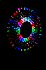 Making light illusion in the dark, perfect for disco, party and performance invites, also for music LPs' covers