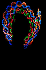 Making light illusion in the dark, perfect for disco, party and performance invites, also for music LPs' covers