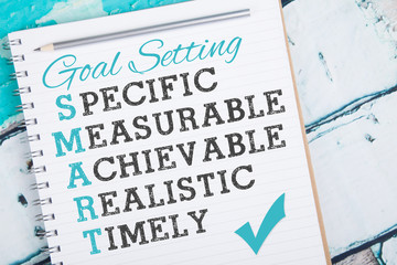 Smart Goals on light blue 