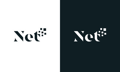 Modern abstract net logo. This logo icon incorporate with abstract letter net and tech icon in the creative way. - obrazy, fototapety, plakaty