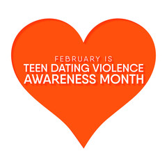 Vector illustration on the theme of National Teen Dating Violence awareness month of February