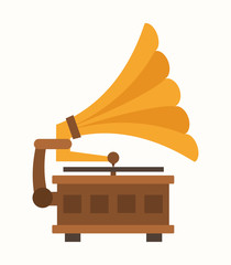 Naklejka premium Gramophone on white background