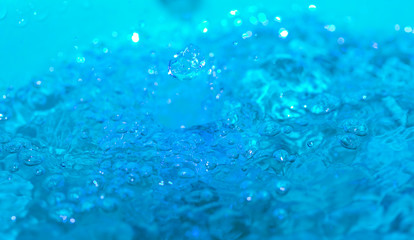 water splash on a blue background