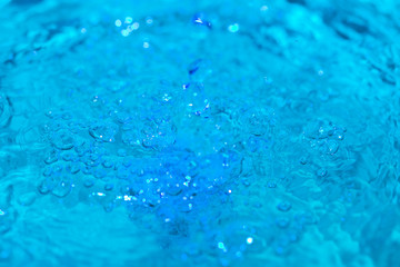 water splash on a blue background