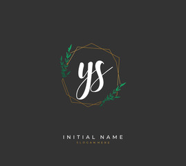Handwritten letter Y S YS for identity and logo. Vector logo template with handwriting and signature style.