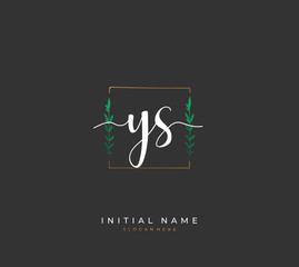 Handwritten letter Y S YS for identity and logo. Vector logo template with handwriting and signature style.