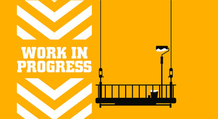 work in progress text on wall