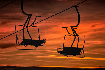 Cable car in the evening light