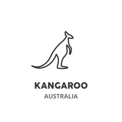 Kangaroo thin line icon. Australian symbol, vector illustration, isolated on white background. .