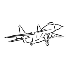Fototapeta na wymiar vector illustration of airplane, war plane 