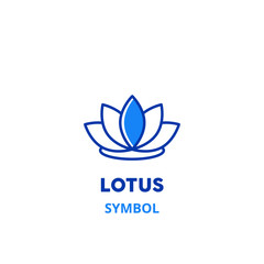 Lotus thin line icon. Indian symbol, vector illustration, isolated on white background.