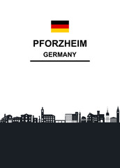 Obraz premium Pforzheim Skyline