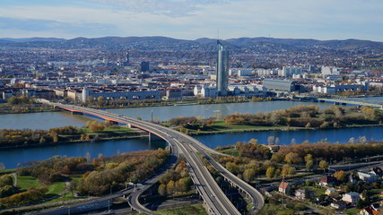 Fototapeta premium Panoramic aerial view of the Vienna city, Austria, Europe.