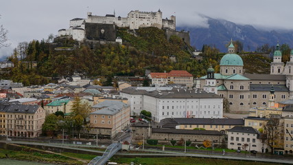 Fototapeta na wymiar Panoramic view of the Salzburg, Austria, Europe.