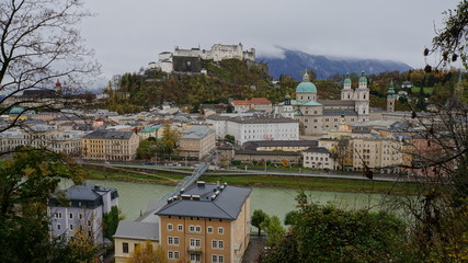 Panoramic view of the Salzburg, Austria, Europe.