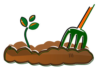 La bêche et la pousse végétal