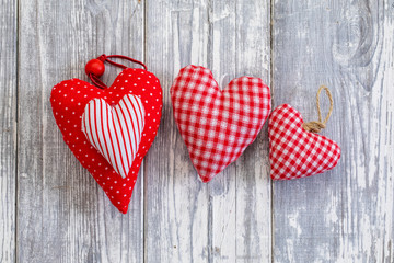 Heart shape on wooden background