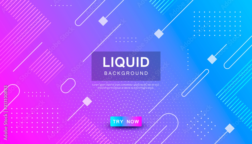 Poster gradient liquid color background. dynamic textured geometric element design with dots decoration.