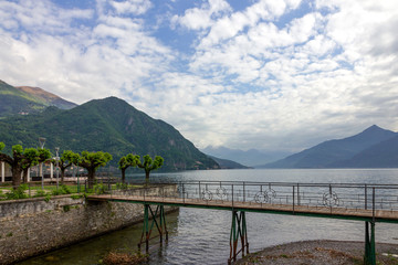 Como lake mountain landscape, Italy, Lombardy