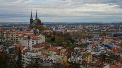 Deurstickers Aerial panoramic view of the Brno city and Cathedral of St. Peter and Paul, Czech Republic, Europe. © vadim_ozz