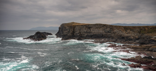 Obraz premium Punta Frouxeira cliff, Valdoviño, Galicia, Spain.