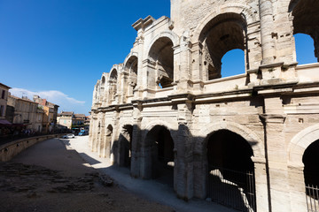 The Arles Amphitheatre (Arenes d'Arles in French), a two-tiered Roman amphitheatre in the southern...