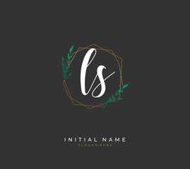 Handwritten letter L S LS for identity and logo. Vector logo template with handwriting and signature style.