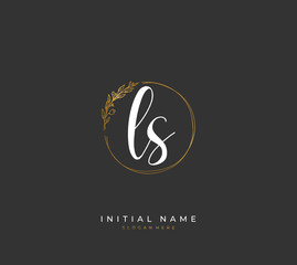 Handwritten letter L S LS for identity and logo. Vector logo template with handwriting and signature style.