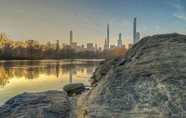 Obraz premium Central Park, New York City at the lake