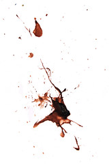 Hand drawn grunge watercolor textures. Chocolate stains and strokes. 