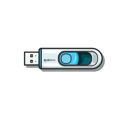 Flashdisk vector illustration on white isolated background. graphic resources business concept. for sticker, web, product illustration, etc.