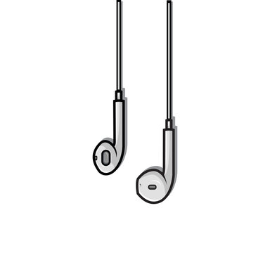 Earphone vector illustration on white isolated background. Audio gadget business concept. for sticker, web, product illustration, etc.