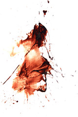 Hand drawn grunge watercolor textures. Chocolate stains and strokes. 