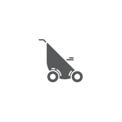 Baby stroller vector icon symbol tool isolated on white background